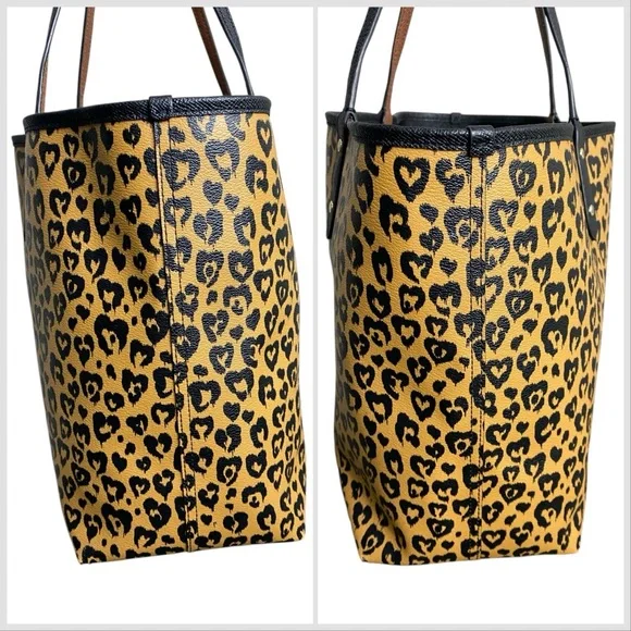 Coach Wild Heart Reversible City Tote Leopard Ocelot - Picture 8 of 13